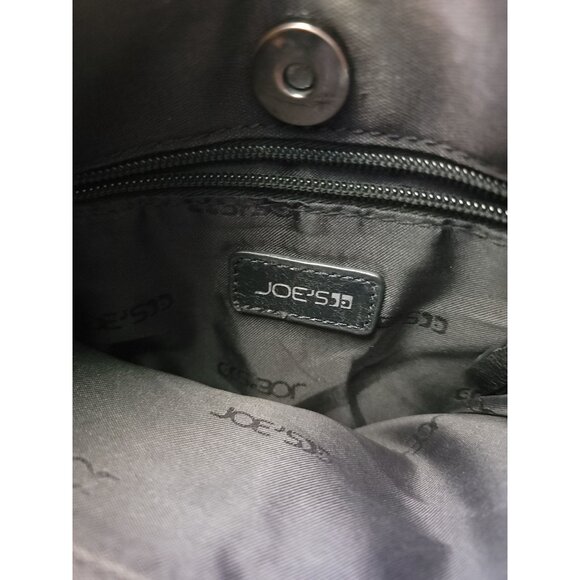 Joe's Jeans Skylar Black Leather Expandable Crossbody Bag Purse - Picture 8 of 9